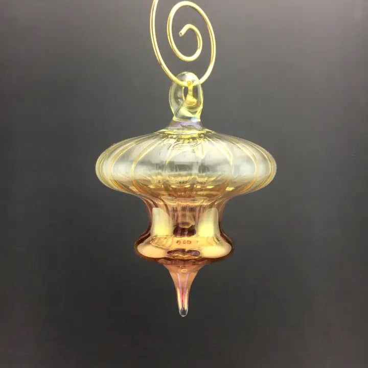 Classic Glass Yellow To Pink Ornament