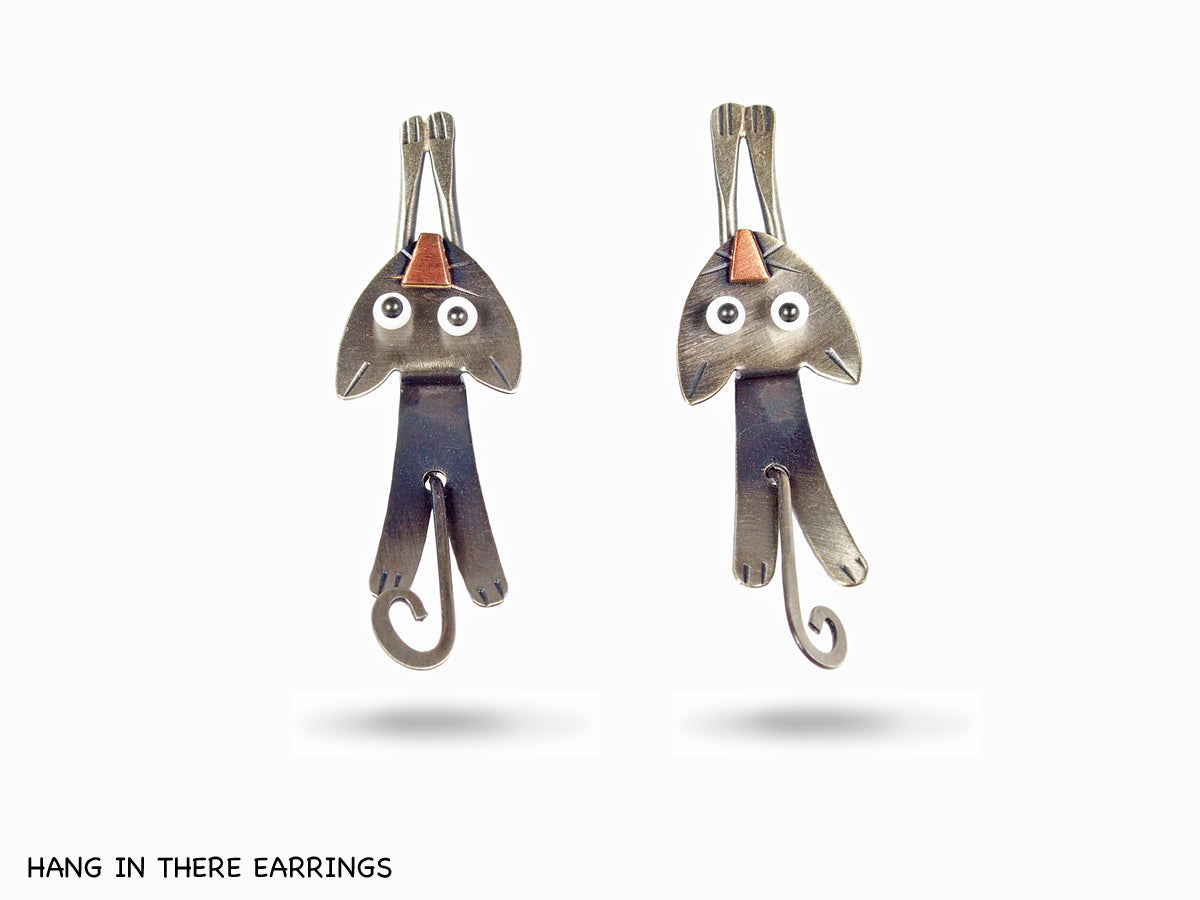Hang in There, Cat Earrings