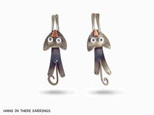 Load image into Gallery viewer, Hang in There, Cat Earrings