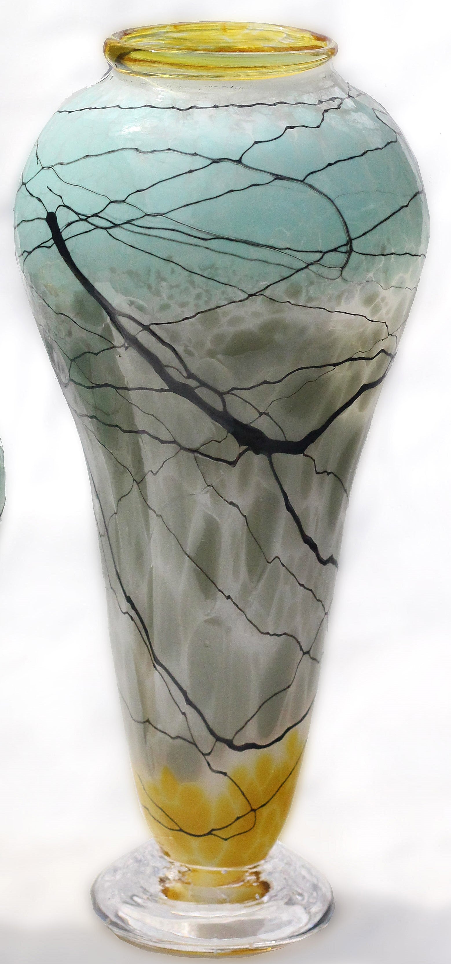 Tall Footed Urn Cloudy Sky Vase