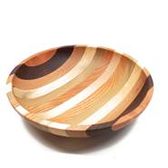 Handcrafted Striped Wood Bowl