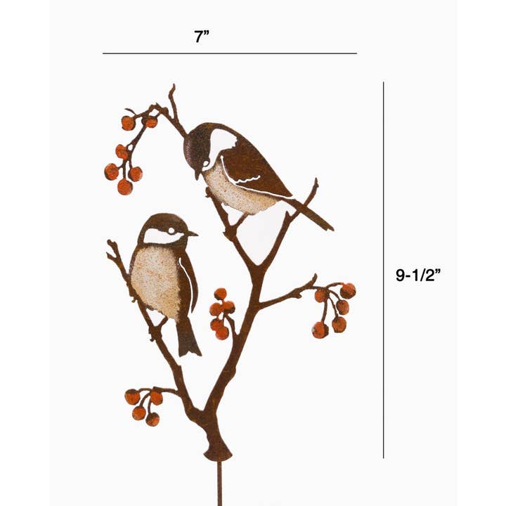 Chickadee & Berries Stake