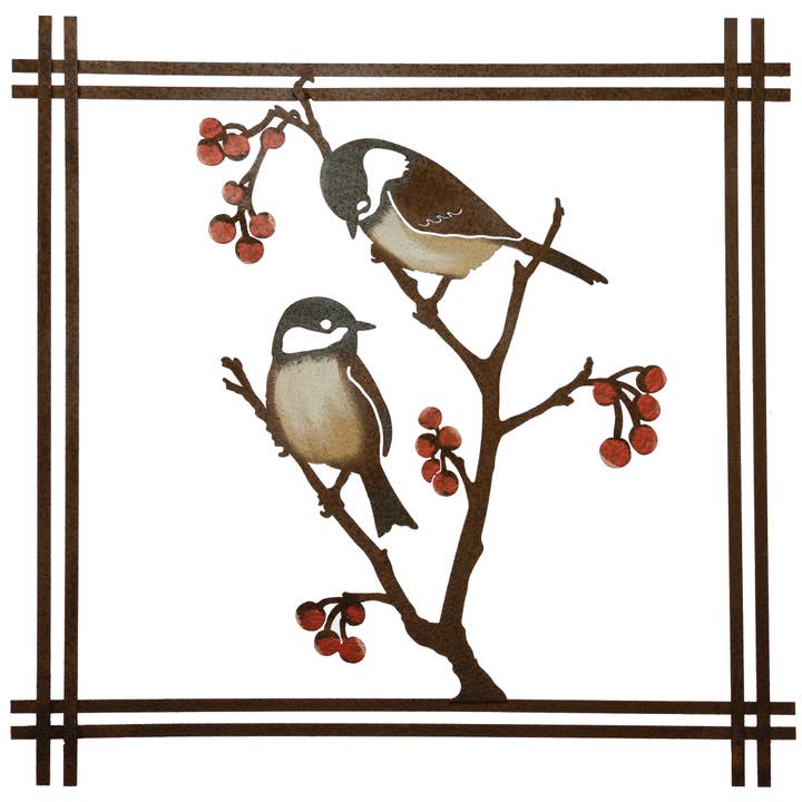 Chickadees & Berries Wall Art