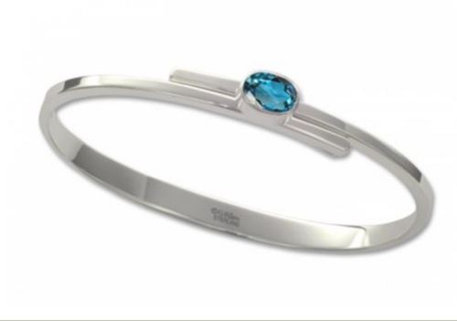 Sterling Silver Urban Swing Braclet With A Blue Topaz