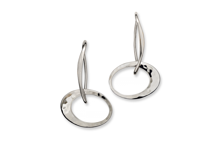 Petite Elliptical Sterling Silver Earring