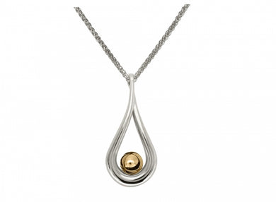 14 K Gold Ball and Sterling Pendant