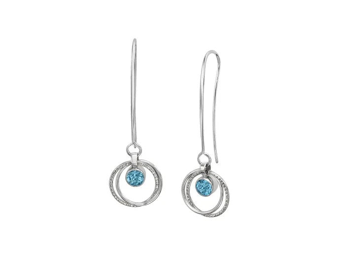 Sterling Silver and Blue Topaz Ariel Earring