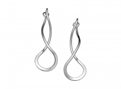Stirling Silver Medium Endless Braid Earring