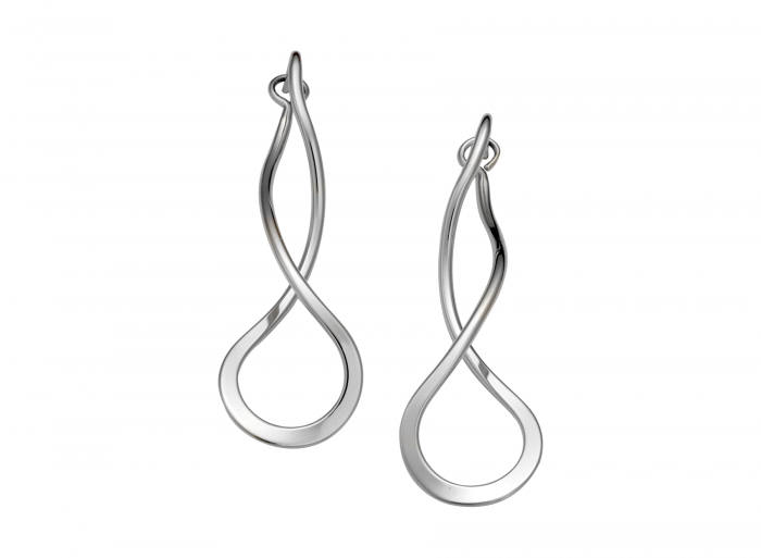Stirling Silver Medium Endless Braid Earring