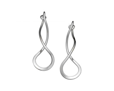 Small Endless Braid Earrings Silver