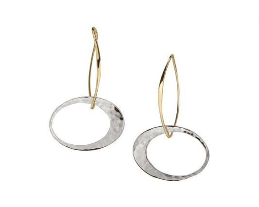 Elliptical Elegance Earring Silver with 14K