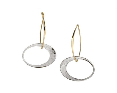 Elliptical Elegance Earring Silver with 14K