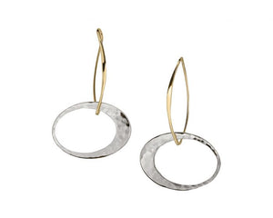 Elliptical Elegance Earring Silver with 14K
