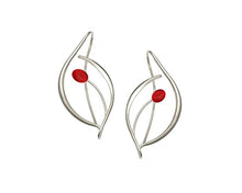 Load image into Gallery viewer, Jonquil Earrings, Silver and Coral