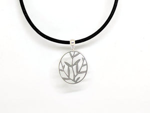 Cork Necklace With Leaves Pendant