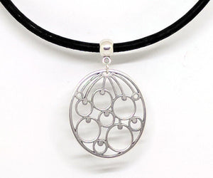 Cork Necklace With Falling Circles Pendant
