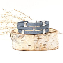 Load image into Gallery viewer, Grey Trio Cork Bracelet