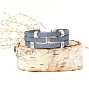 Grey Trio Cork Bracelet