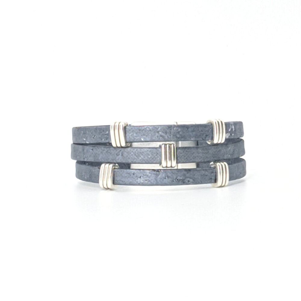 Grey Trio Cork Bracelet
