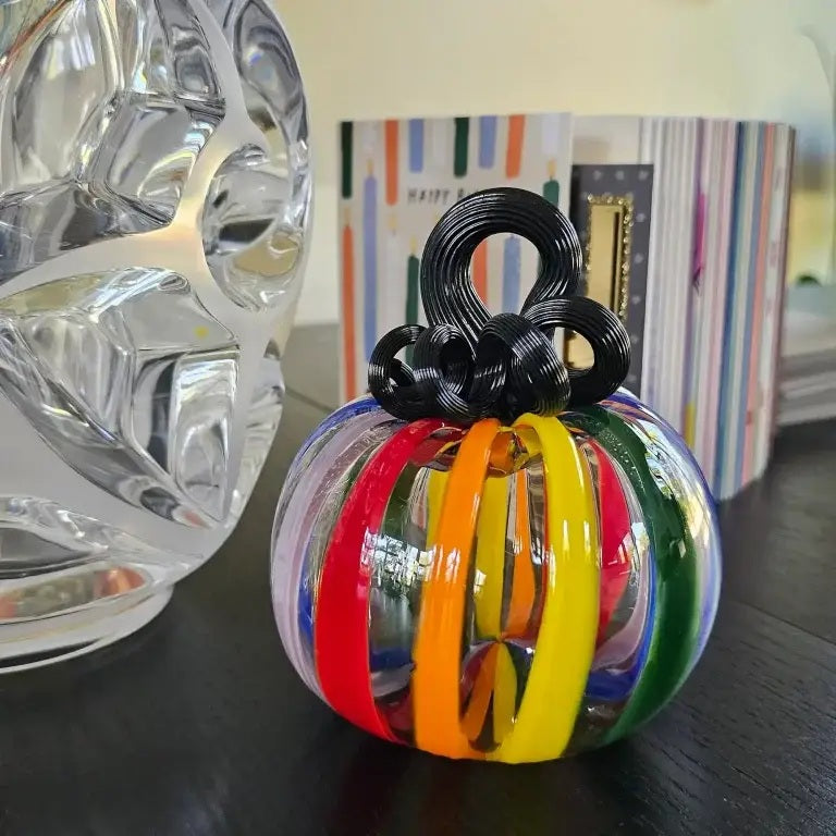 Rainbow Glass Pumpkin