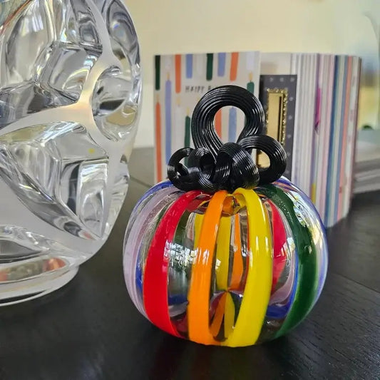 Rainbow Glass Pumpkin