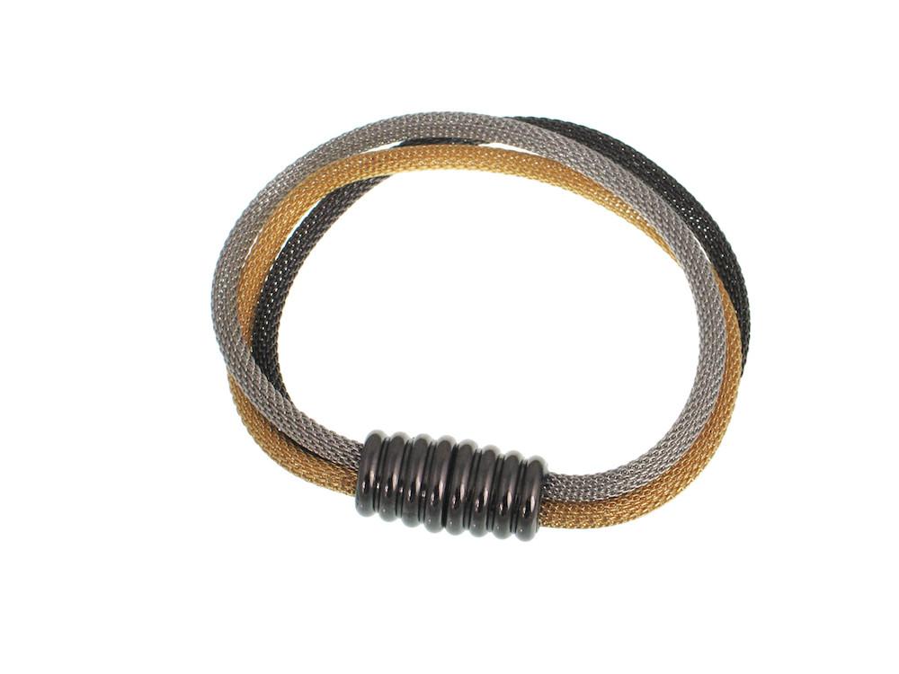 3-Strand Mesh Bracelet with Magnetic Barrel Clasp