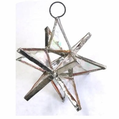 Stained Glass Iridescent Clear Moravian Star Ornament