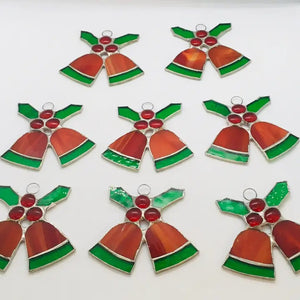 Stained Glass Christmas Bell Ornament
