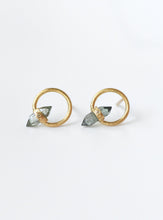 Load image into Gallery viewer, Gold Circle With Tourmaline and Diamond Accent