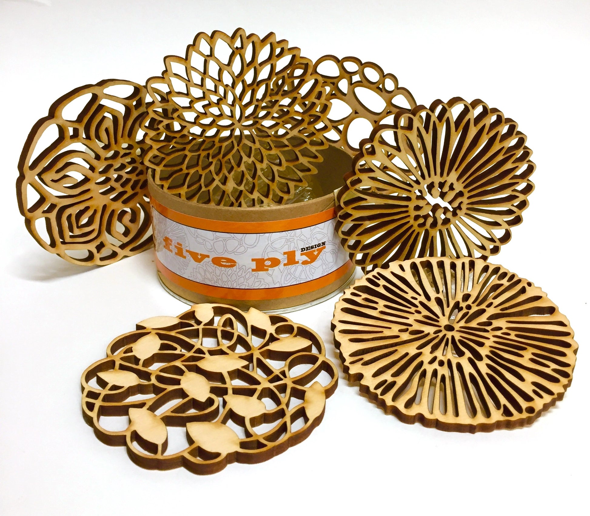 Wood Coasters Garden Party
