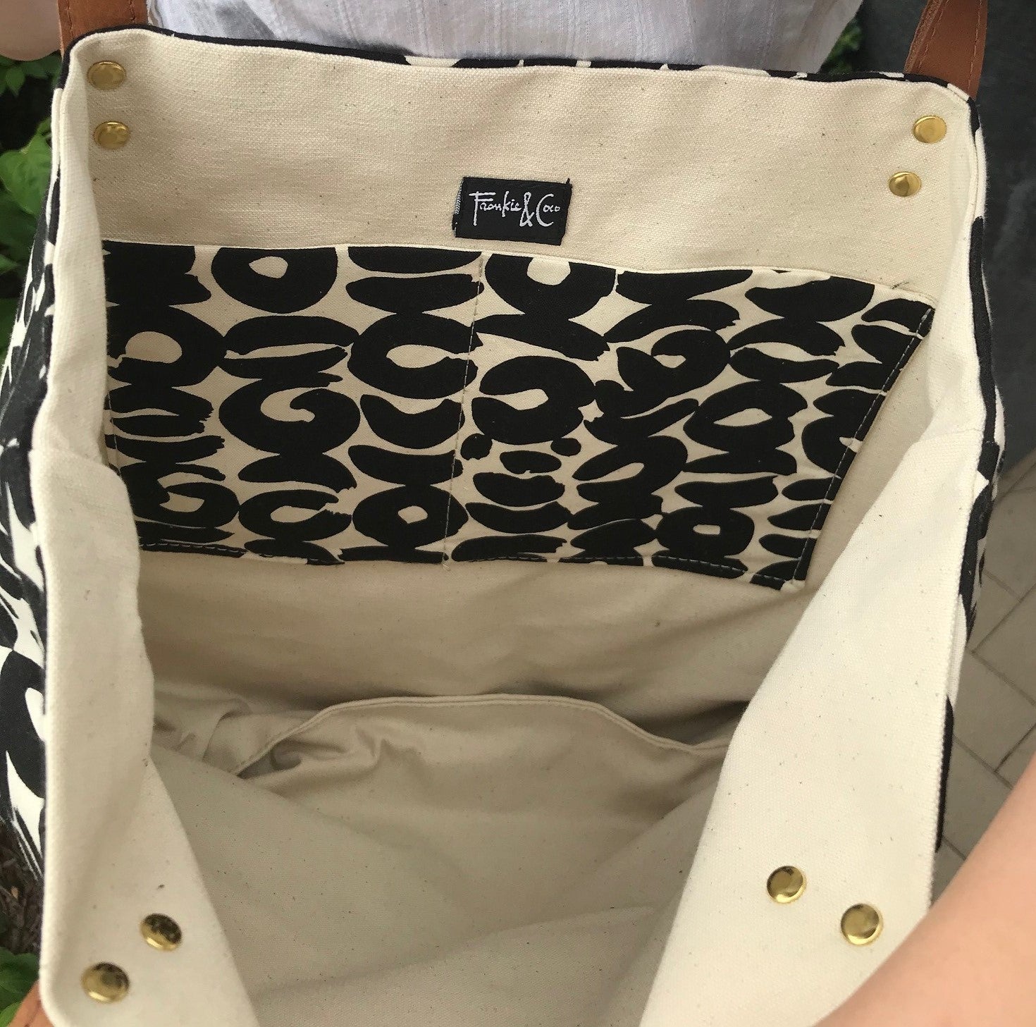 Mod Canvas Bag With Leather Bottom