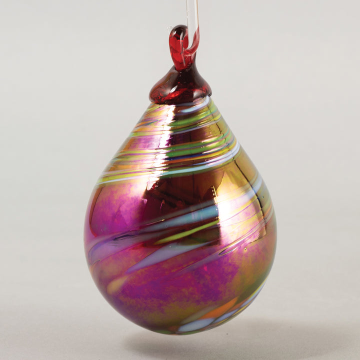 Holiday Swirl Raindrop Ornament