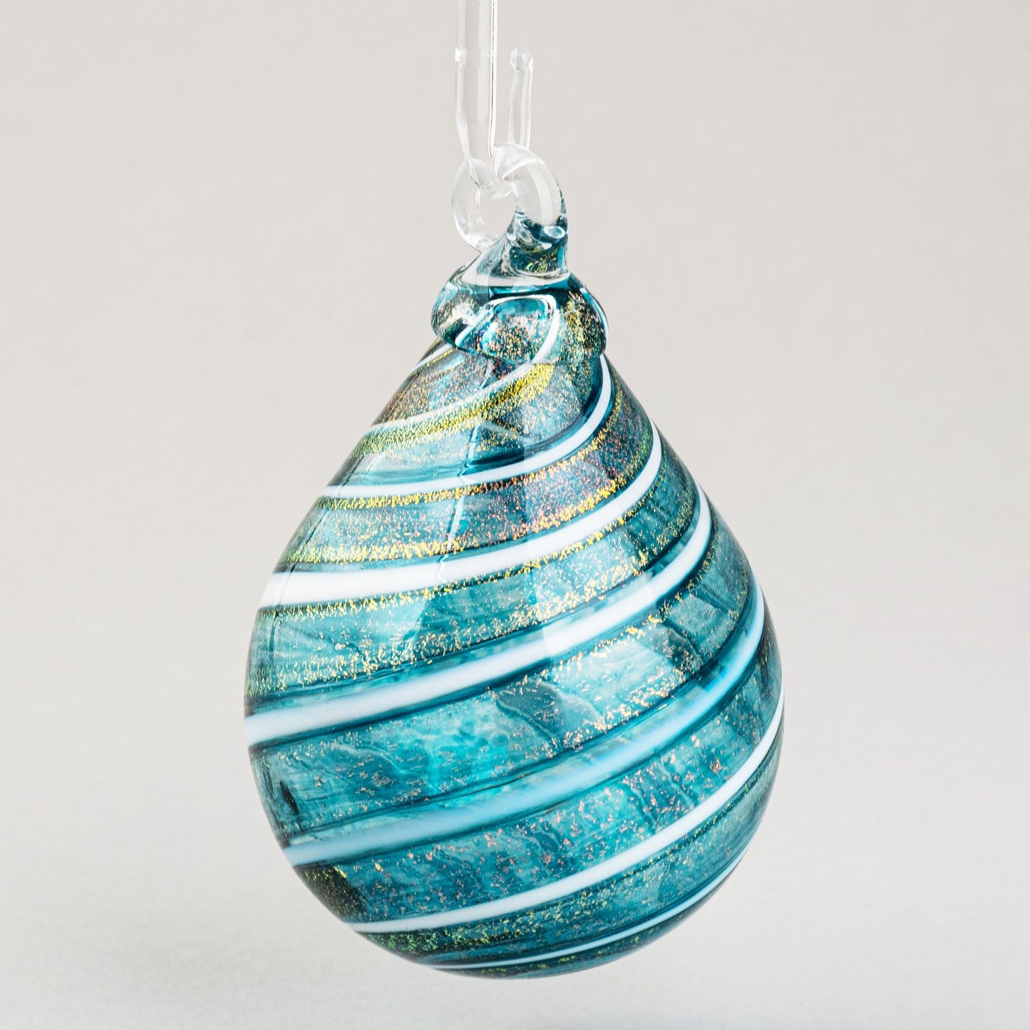 Teal Shimmer Raindrop Ornament