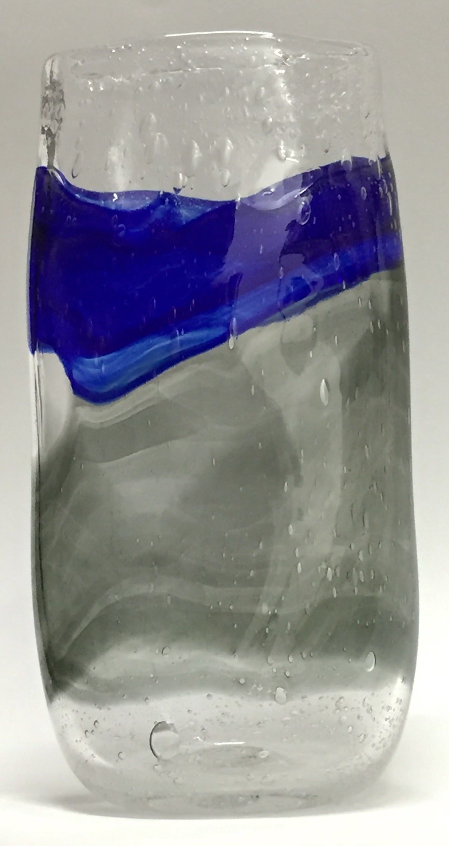 Watercolor Vase Cobalt and Grey