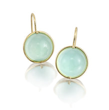 Load image into Gallery viewer, 18K Gold &amp; Sterling Silver &quot;Aqua&quot; Chalcedony Earrings