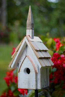 Classic White Chapel Birdhouse