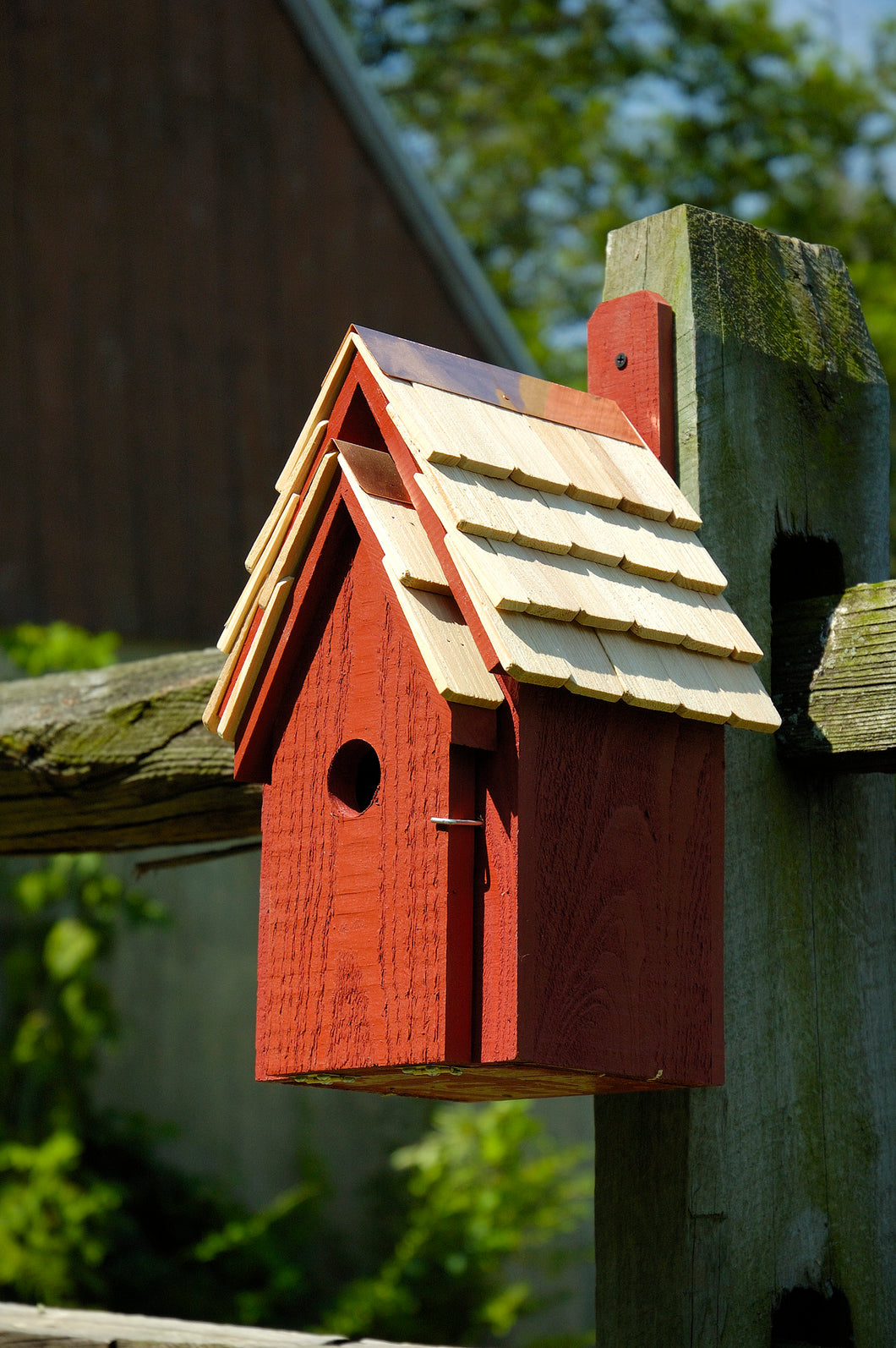 Bluebird Manor Birdhouse Redwood