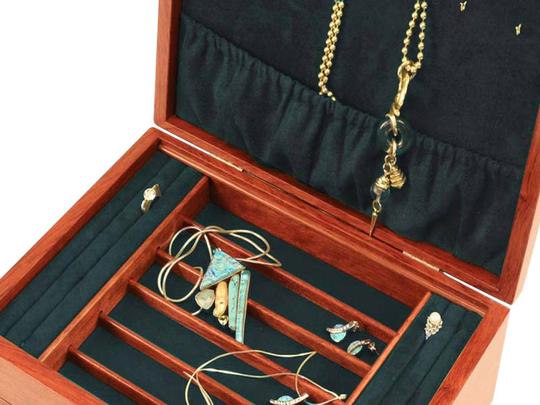 Bubinga Jewelry Box With A Sapphire Interior