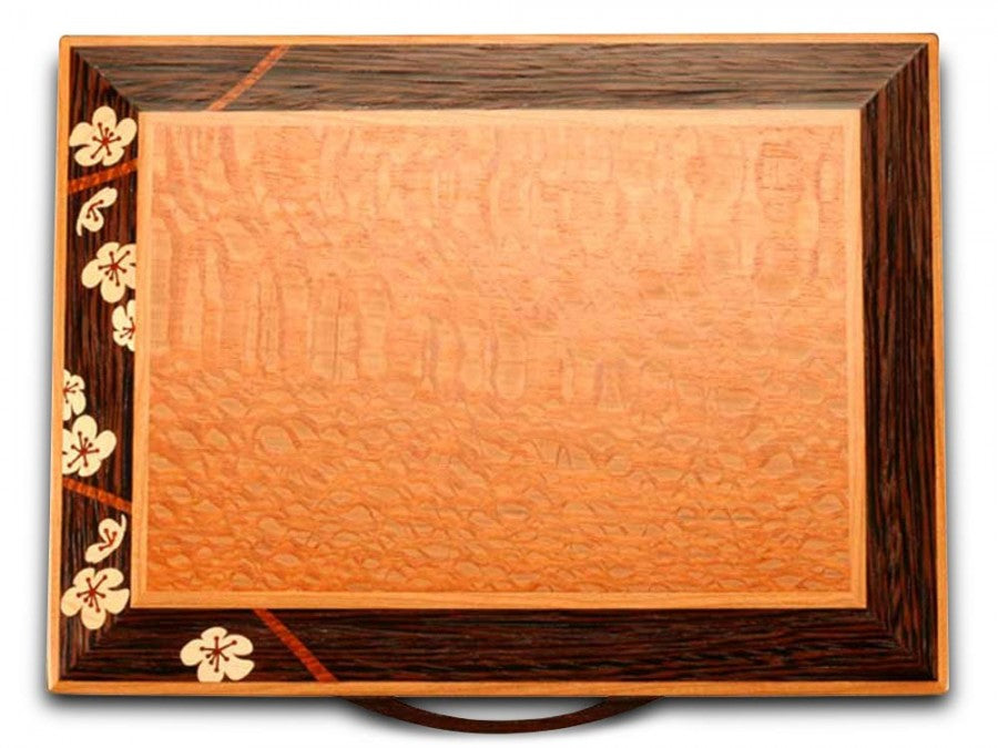2 Drawer Jewelry Box in Cherry With A Cherry Blossom Top