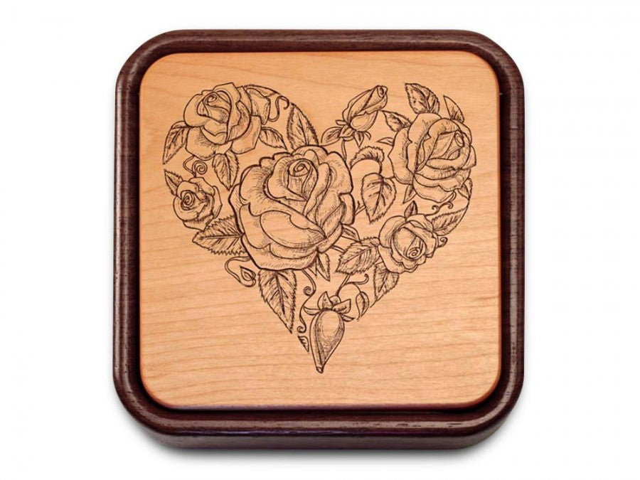 Floral Flip top Heart Box