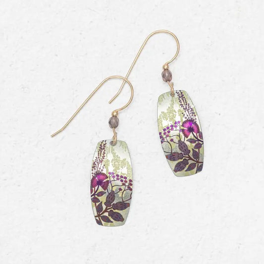 Falling Bloom Earring in Blue and Purple