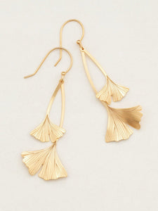 Ginko Drop Earrings in Gold