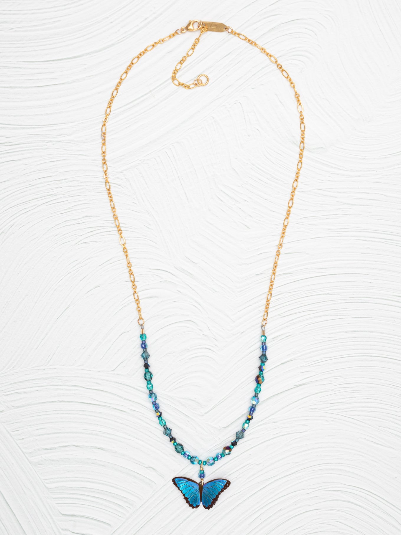 Bella Butterfly Necklace Blue