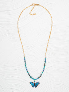 Bella Butterfly Necklace Blue
