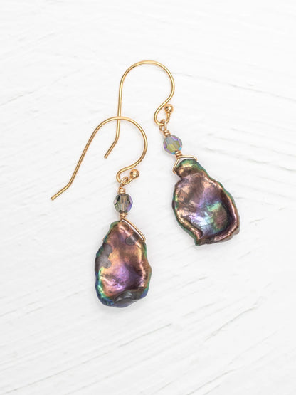 Margo Earrings Peacock Pearl