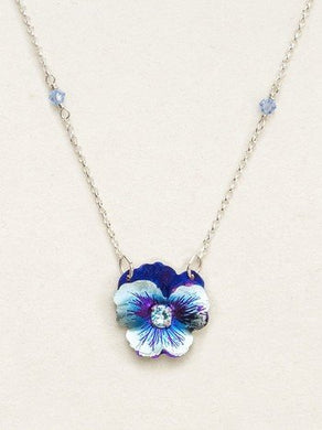 Garden Pansy Pendant Necklace