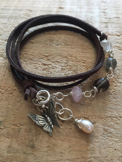 Double Wrap Rose Quartz Bracelet