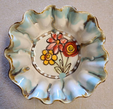 Small Dip Bowl With Flowers