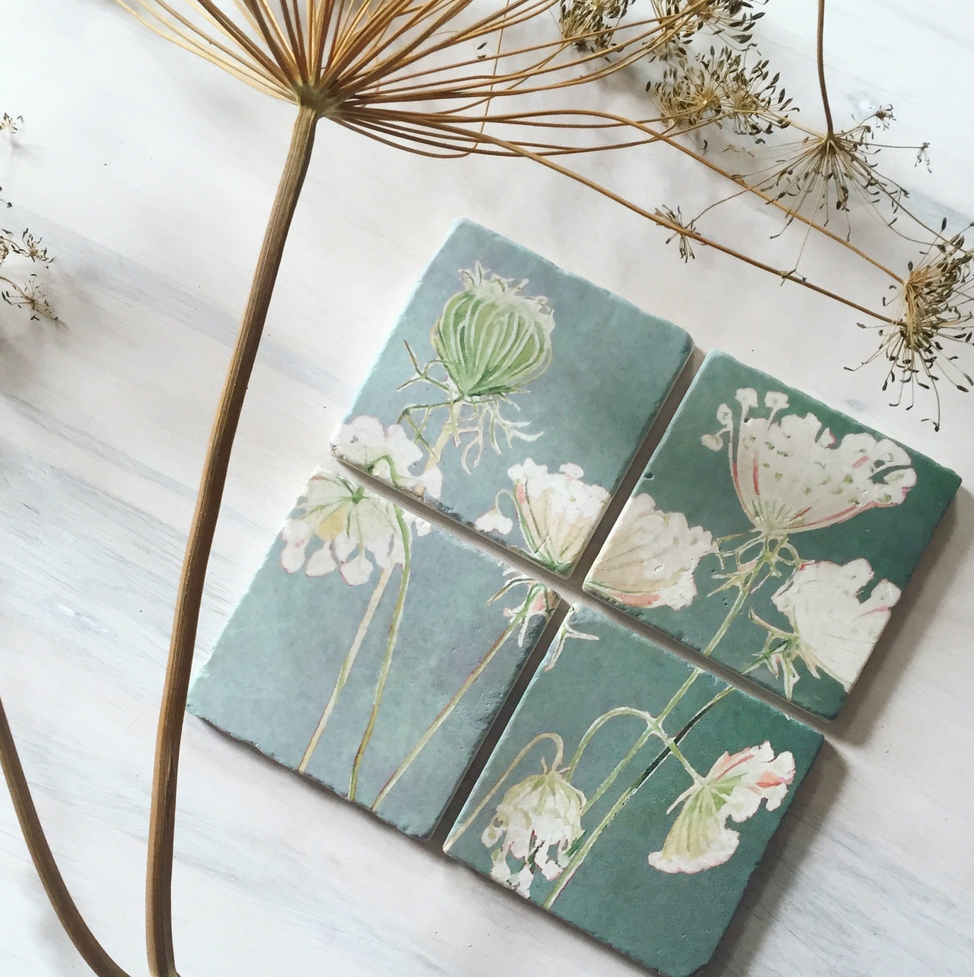 Queen Anne's Lace Coaster Set