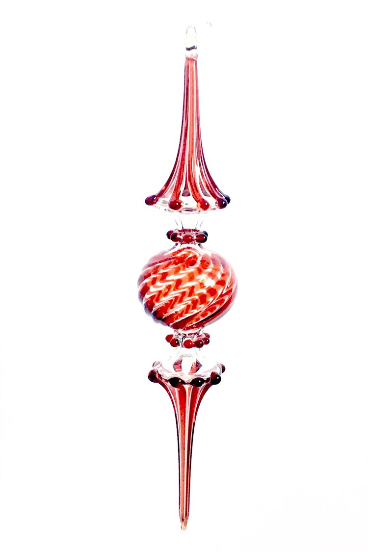 Ruby Spire Glass Ornament